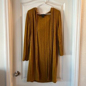 Hooded cardigan ribbed